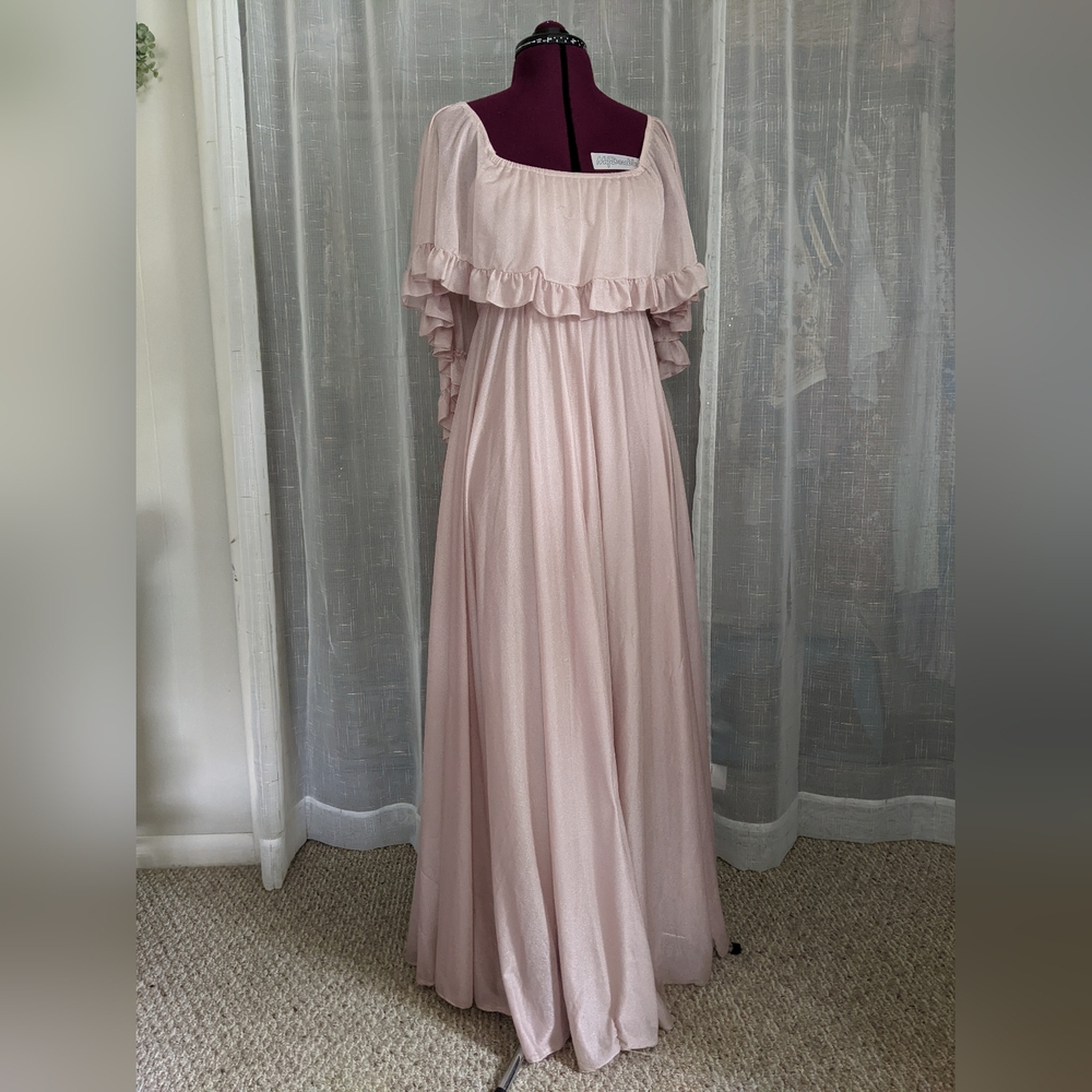 Dreamy pink late 1970s bridesmaid gown